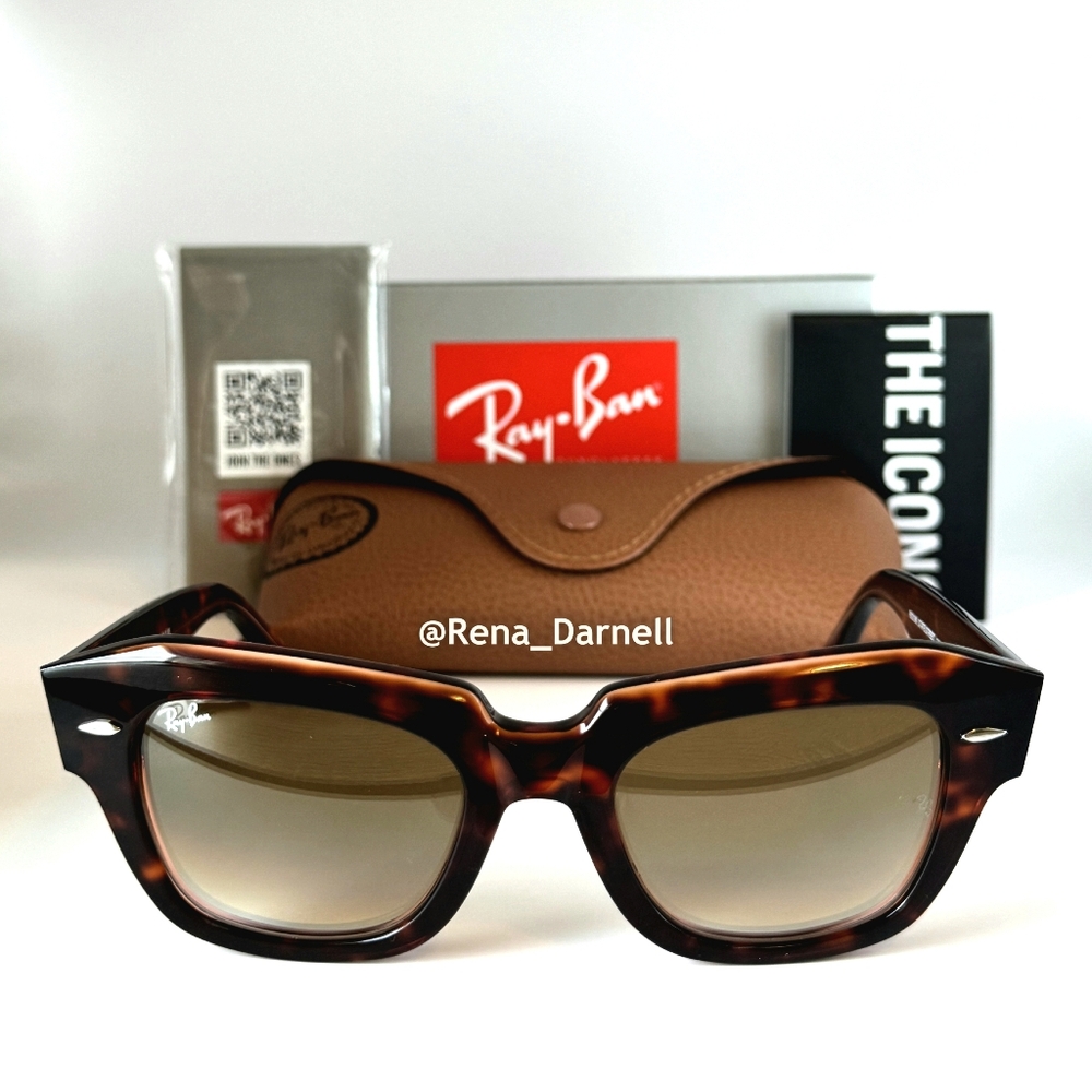 RayBan State Street RB2186 Tortoise Gradient Brown New